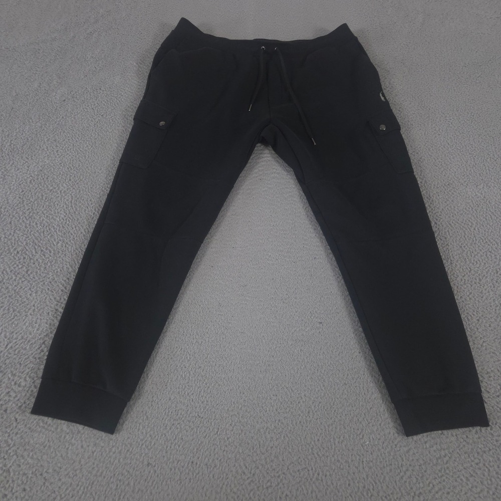 Polo Ralph Lauren Pants Mens XXL Black Double-Knit Cargo Jogger Tapered Leg